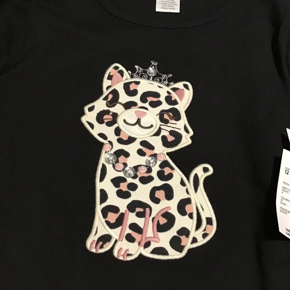 Gymboree Girl's Size 12 Pink/Black/White Leopard Jeggings and Top Outfit--NEW - Picture 2 of 2